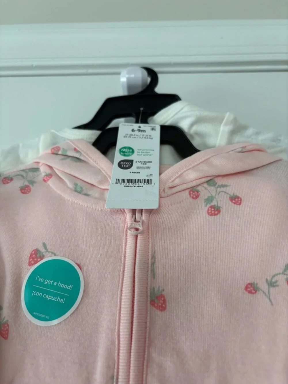 Carter's Child of Mine Baby Girl Strawberry Cardigan Outfit Set, Size 6-9 Months